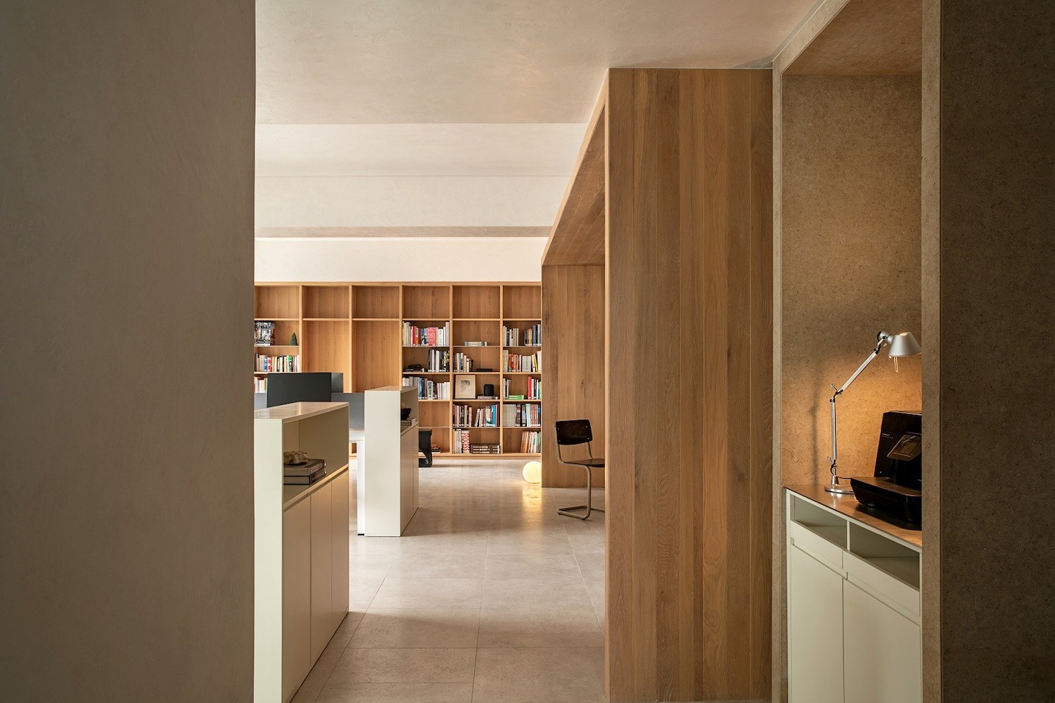 Office space with consistent scent experience through HVAC system.