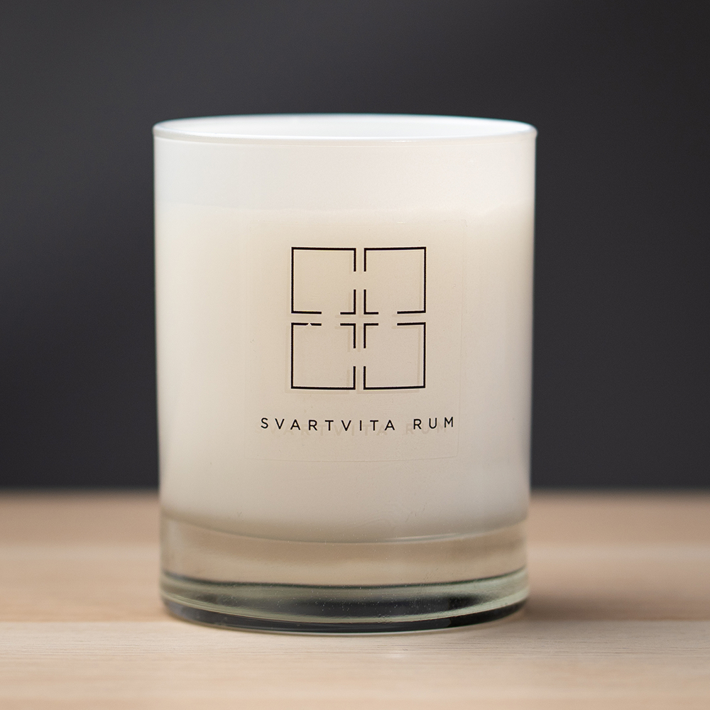 Candle with logo