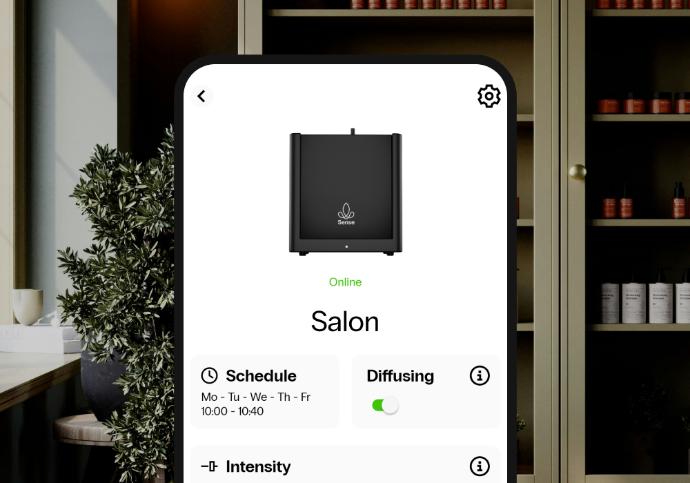App to easily control scent system in beauty salon.
