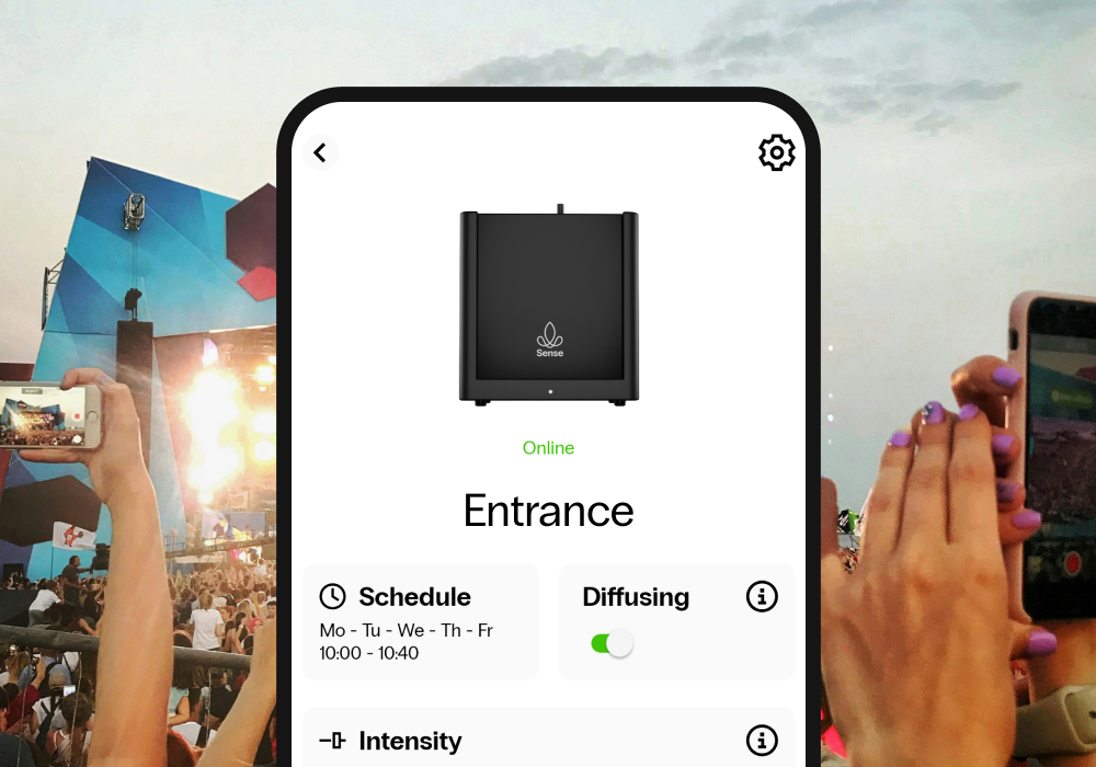 App for easy adjustment of scent experience events and festival