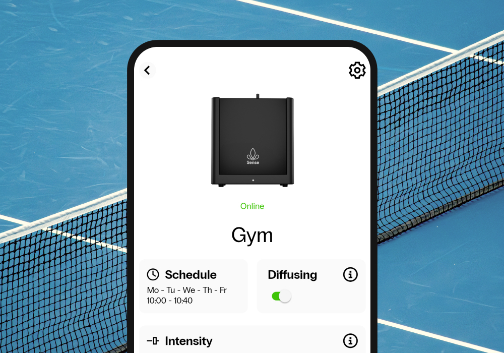 Smart scent diffuser with app control, perfect for scent marketing in gyms.
