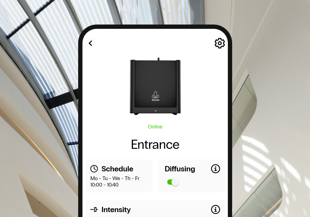 App for easy control of scent experience healthcare