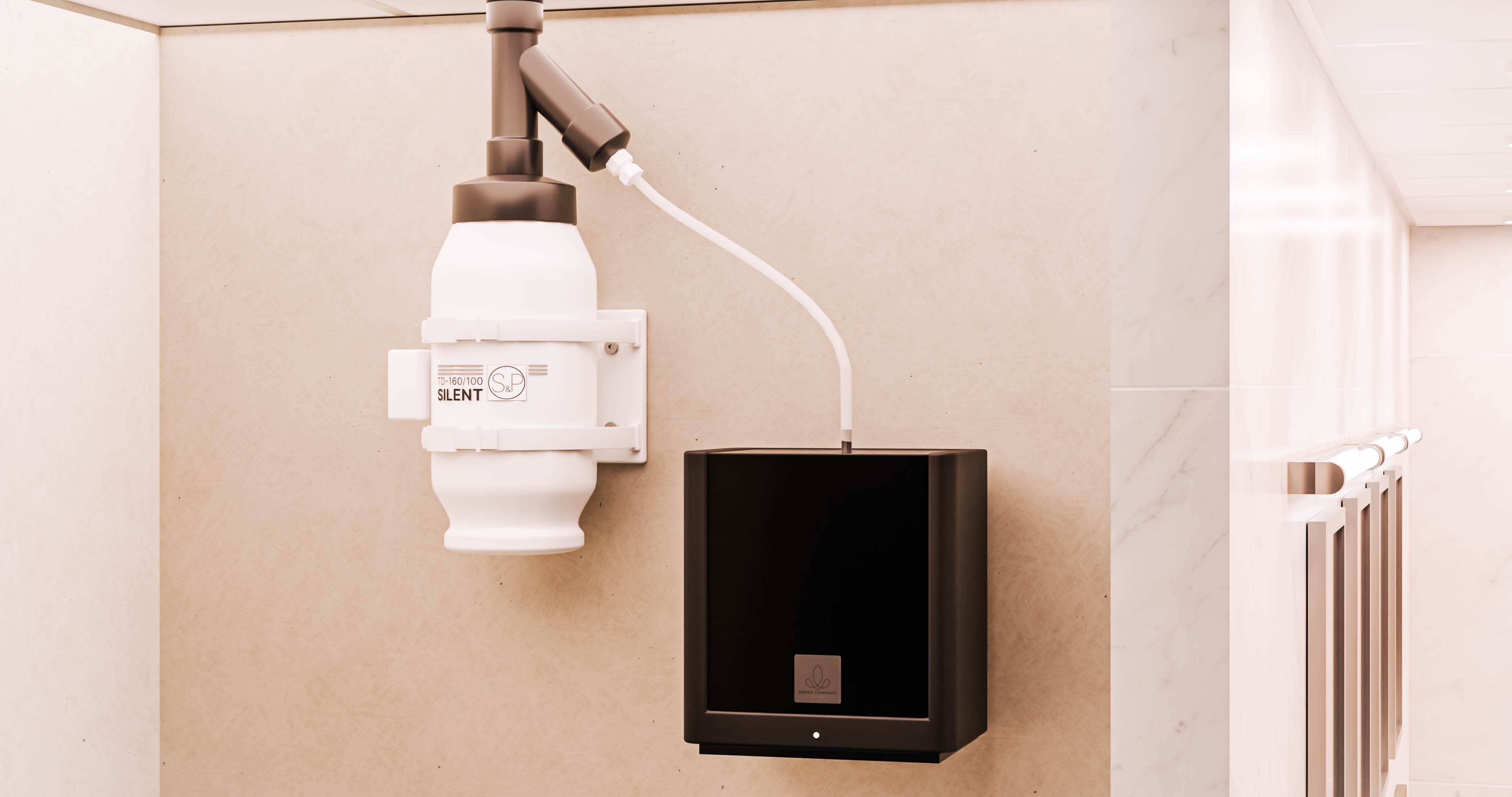 Restroom with fresh scent experience delivered by our scent system for a clean and inviting atmosphere