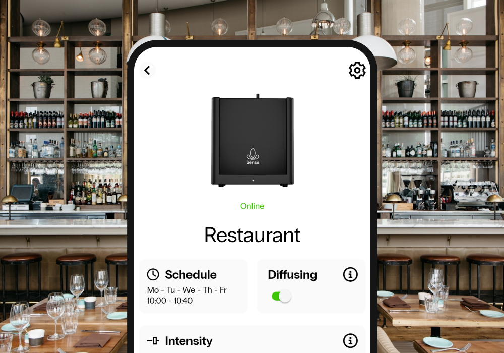 Minimalist black scent diffuser blending into interior design